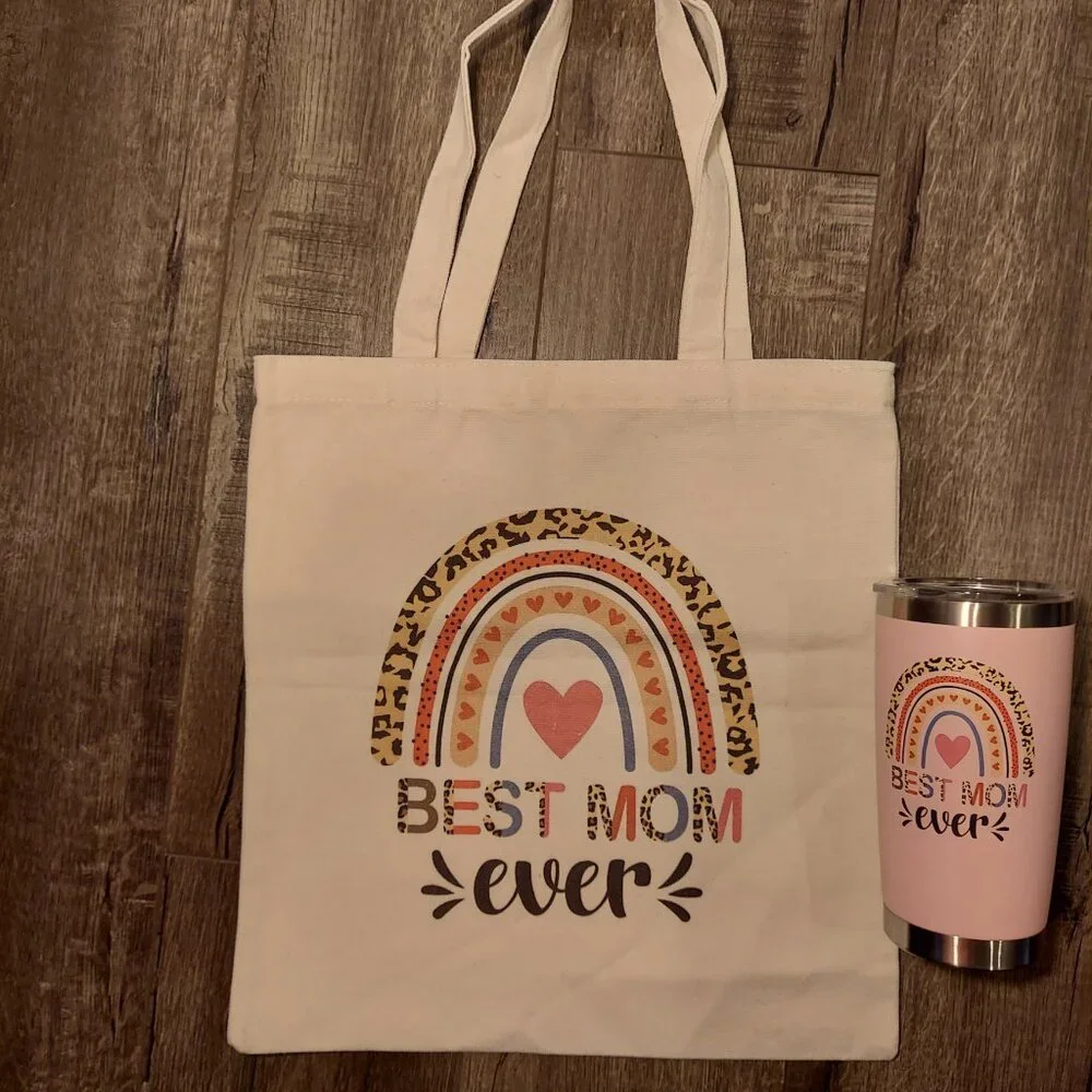 Best Mom Ever Gift Set Tumbler and Tote Bag